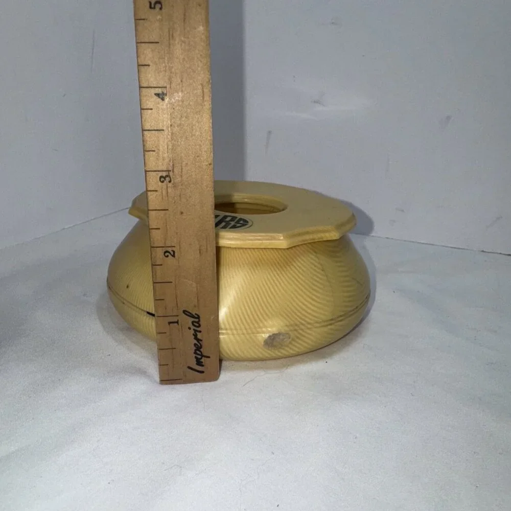 Bakelite Celluloid Hair Catcher Vanity Lidded ERS monogram